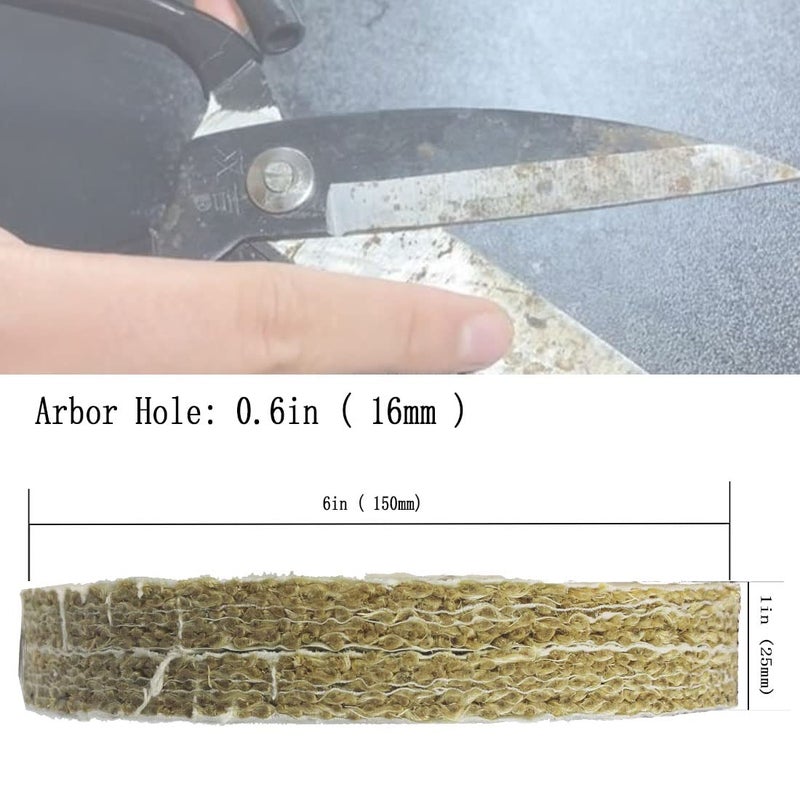 JUNLIXN 6" x 1" Spiral Sewn Rigid Sisal Buffing Wheel - 5/8 Inch Arbor Hole Rigid Sisal Buffing Polishing Wheel for Bench Grinder, Die Grinder - Image 4